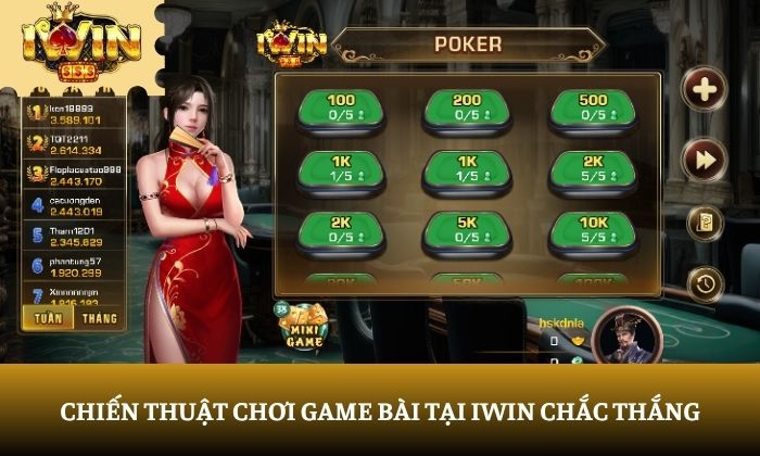 Chiến thuật chơi game bài tại iWin chắc thắng