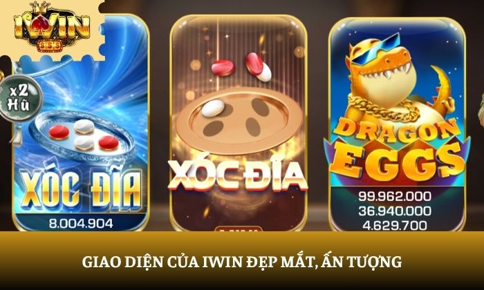 Giao diện của iWin đẹp mắt, ấn tượng