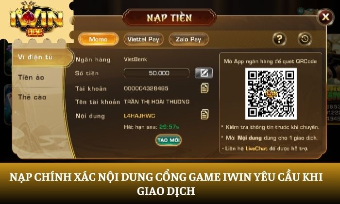 nạp tiền iWin